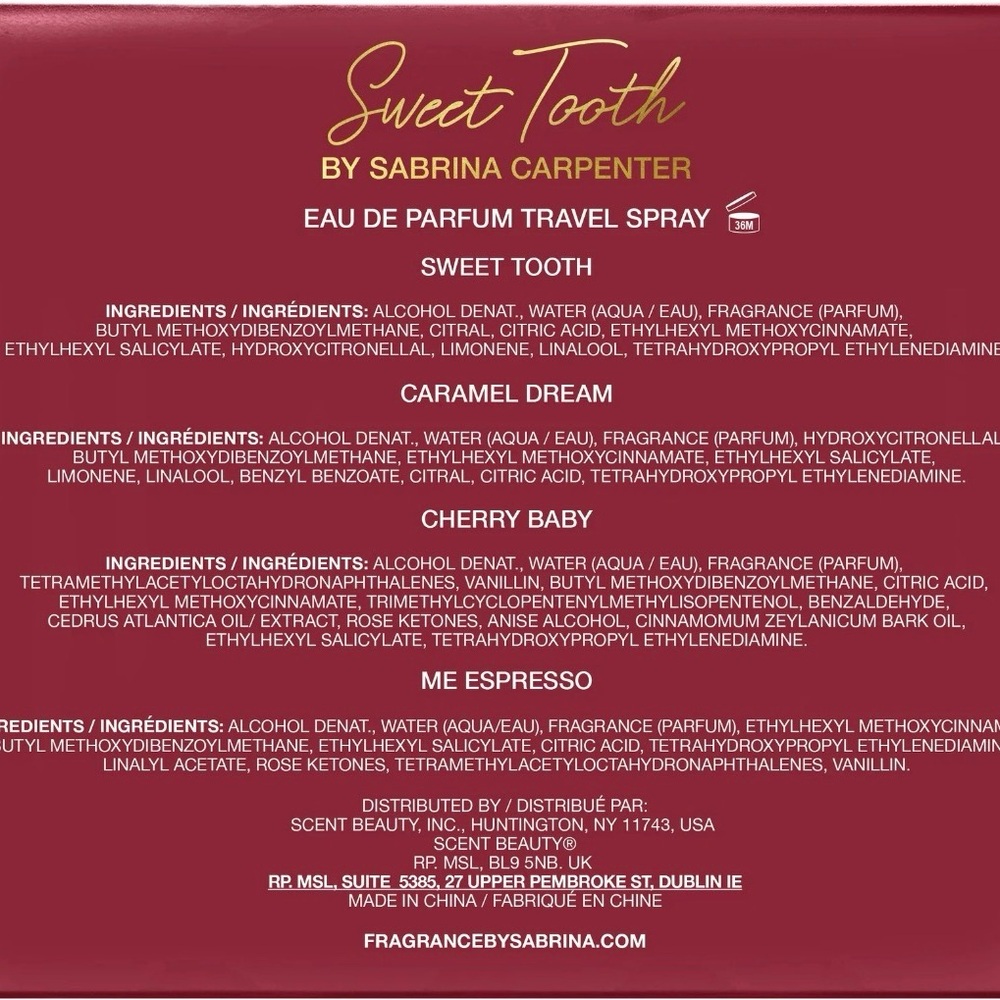 Sweet Tooth travel Quatro Eau De Parfum perfume Giftset Set by Sabrina Carpenter - Picture 6 of 6